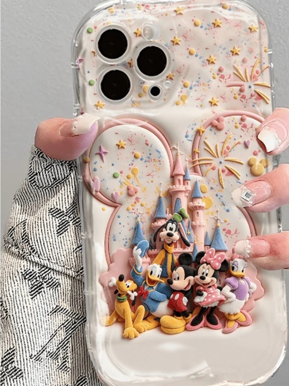 Disney Mickey & Friends 3D Castle Phone Case - Pastel White & Pink For 17 pro M - Picture 2 of 2